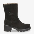 Piola botas de piel con forro interior de pelo. negro