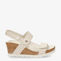 Vilma Plaid sandalias de piel con forro interior de piel. crudo