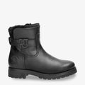 Javea Igloo botas de piel con forro interior de pelo natural. negro