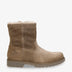 Fedro botas de piel para hombre con forro interior de pelo en color taupe con cierre de cremallera taupe