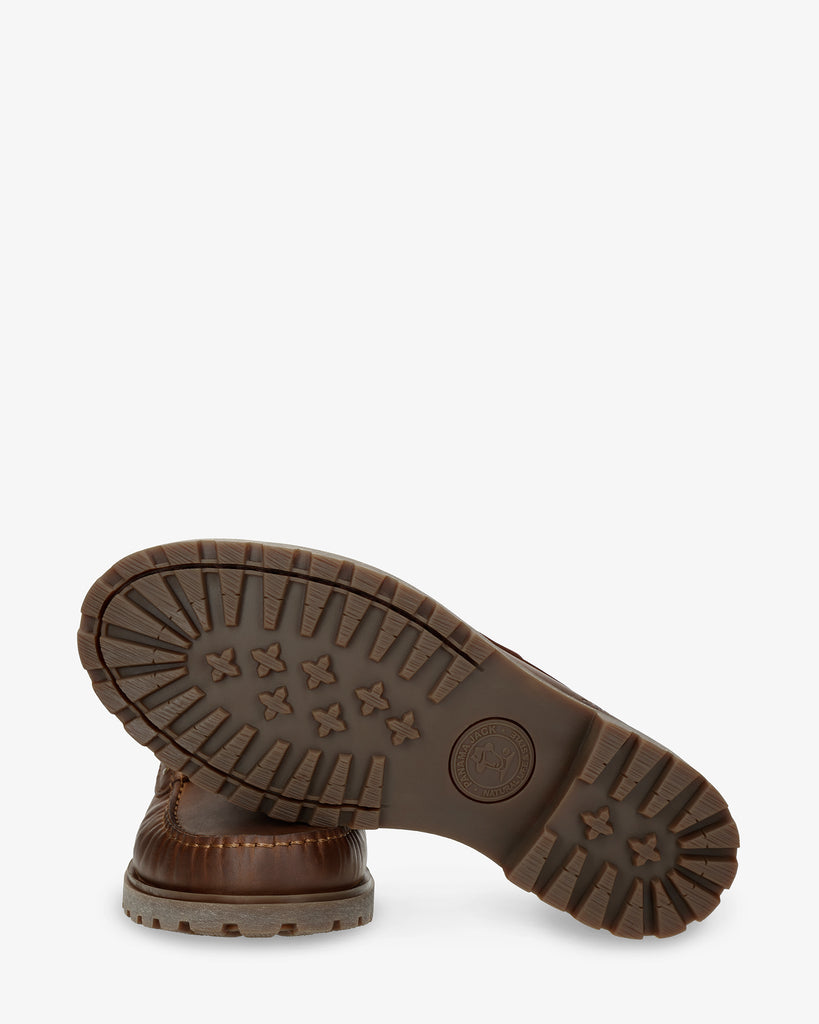 Boat náutico de piel con forro interior de piel. cuero