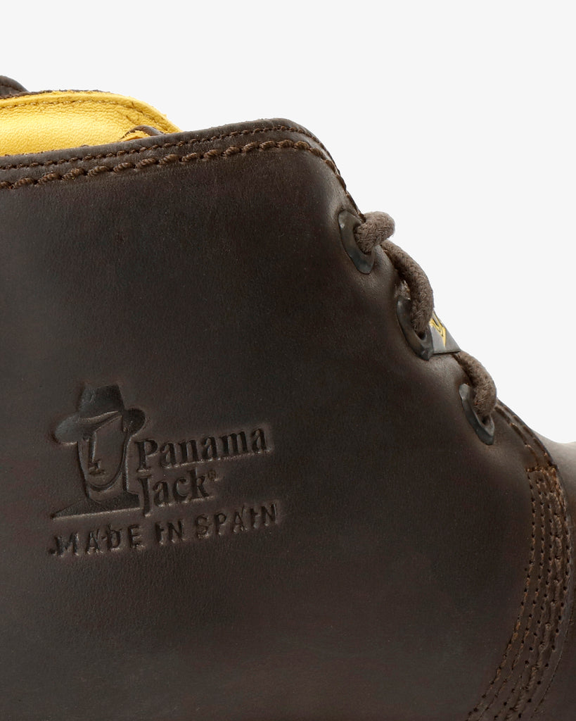 Bota Panama botines de piel con forro interior de piel. marron