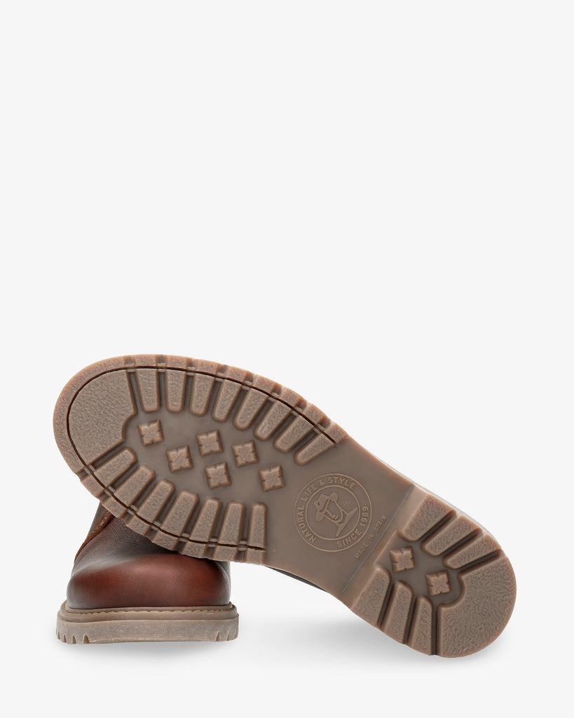 Bota Panama botines de piel con forro interior de piel. castaño