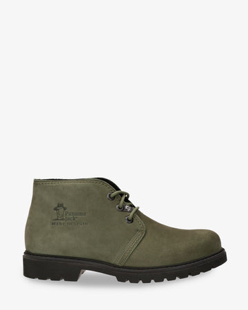 Bota Panama botines de piel con forro interior de piel. verde