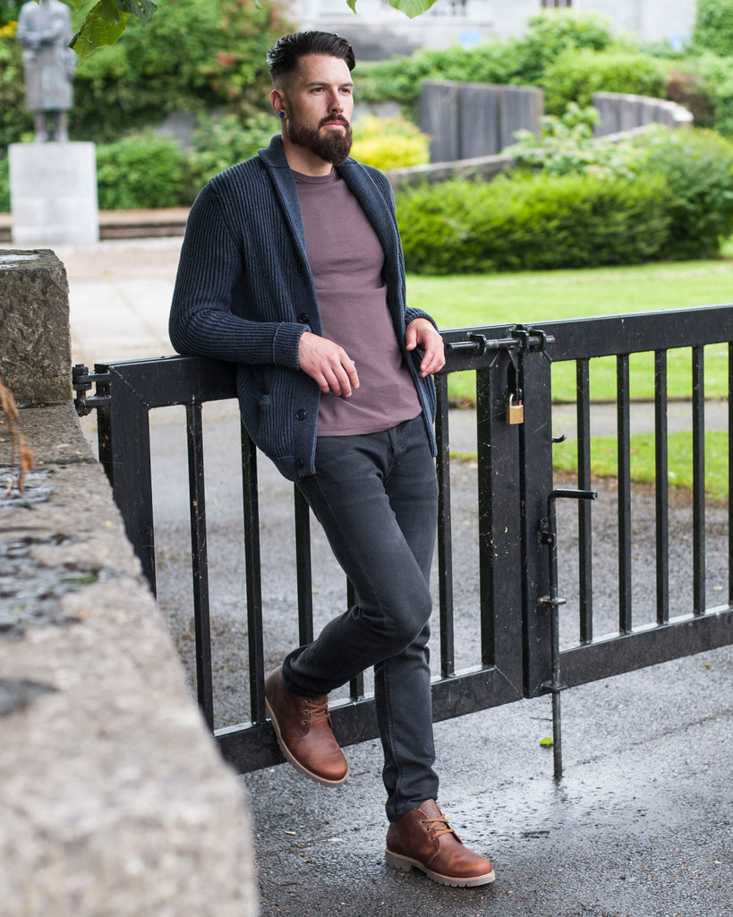 Bota Panama Igloo botines de piel con forro interior de pelo natural. cuero