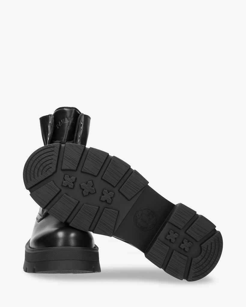 Clementine botas de piel con forro interior de piel. negro