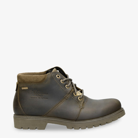 Fargo Gtx botín de piel para hombre con forro interior de gore-tex® en color kaki con cierre de cordones kaki