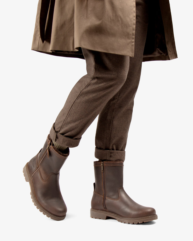 Faruk botas de piel con forro interior de pelo. vison