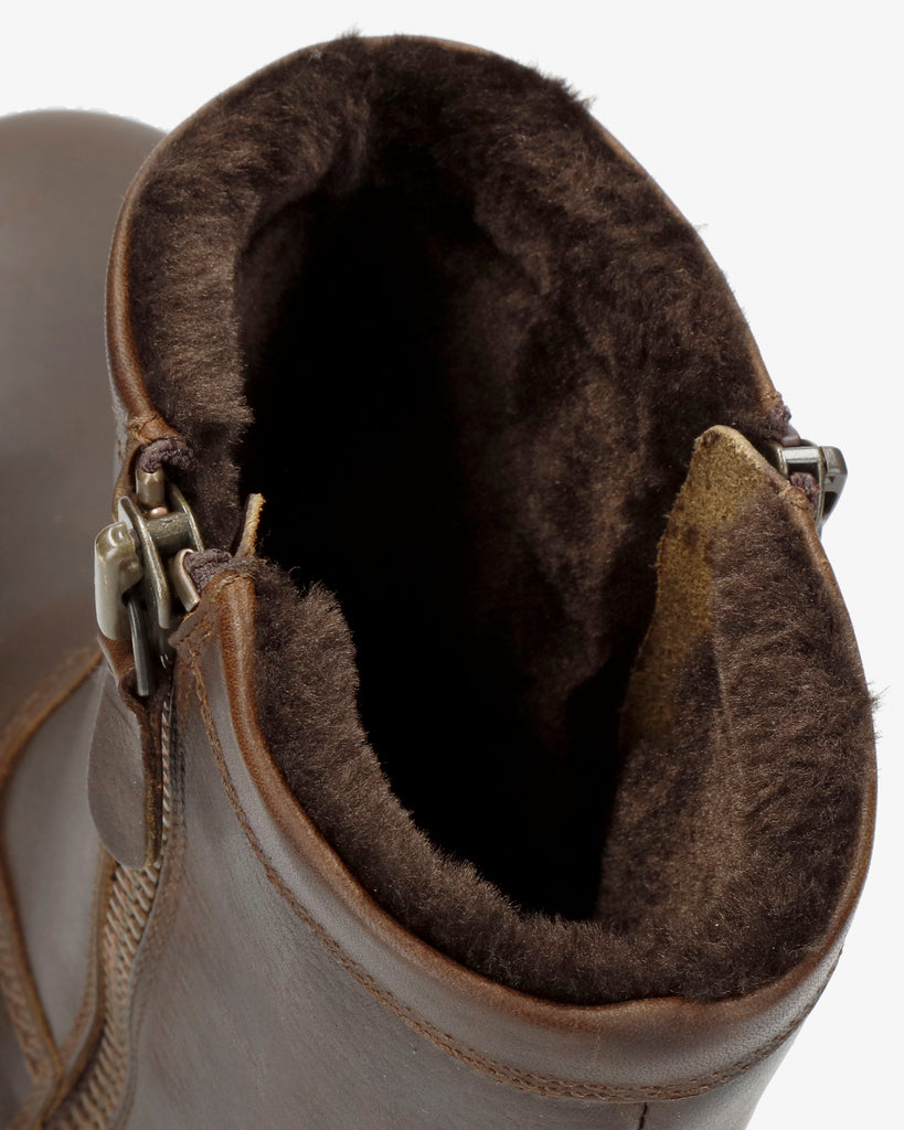 Faruk botas de piel con forro interior de pelo. vison