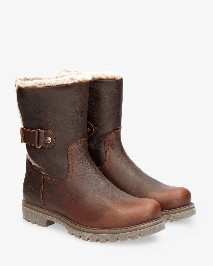 Felia botas de piel con forro interior de pelo. castaño