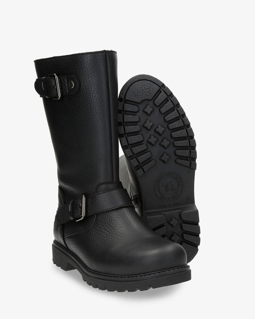 Fergie Igloo botas de piel con forro interior de pelo natural. negro