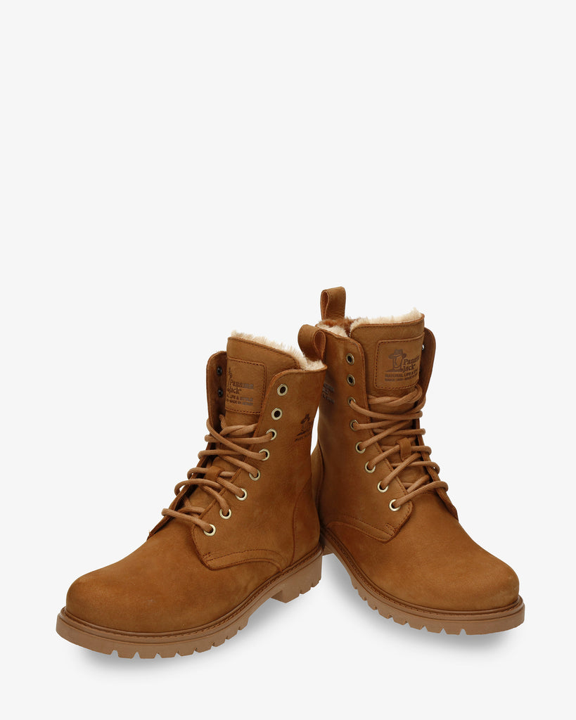 Frisia botas de piel con forro interior de pelo. cuero