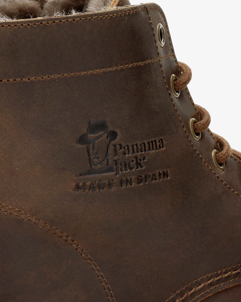 Glasgow Igloo botines de piel con forro interior de pelo natural. cuero