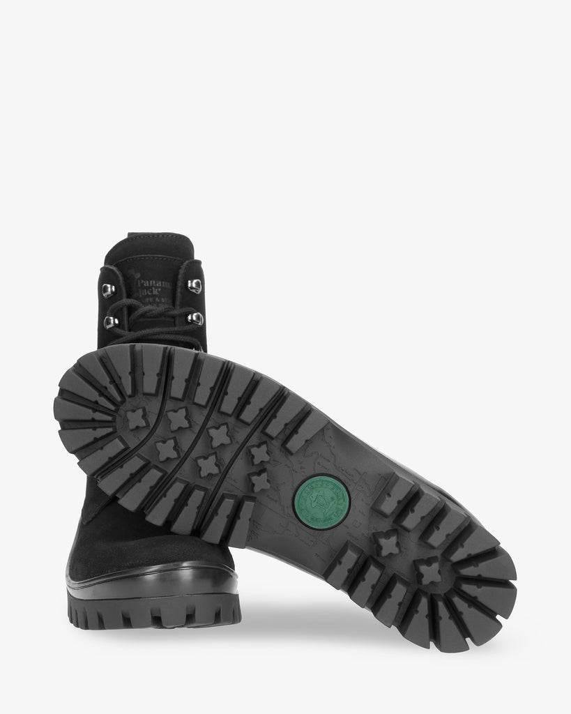 Hongkong botas de piel con forro interior de piel. negro