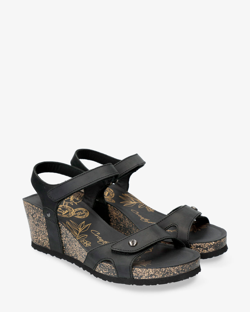 Julia Basics sandalias de piel con forro interior de piel. negro