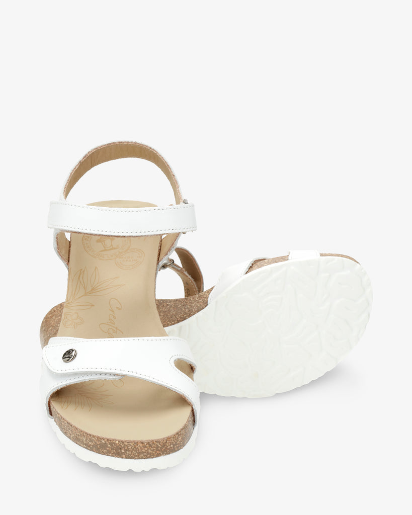 Julia Basics sandalias de piel con forro interior de piel. blanco