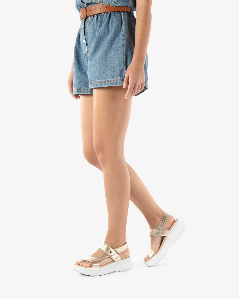 Noor Shine sandalias de piel con forro interior de piel. oro