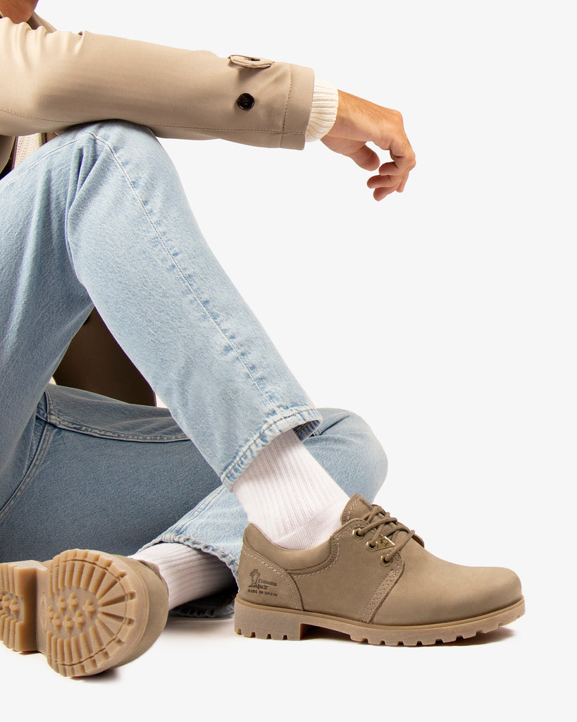 Panama 02 zapatos de piel con forro interior de piel. piedra