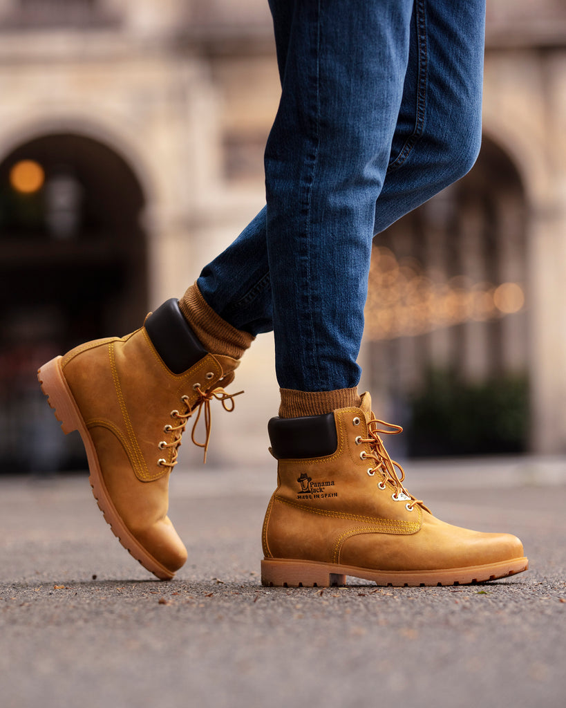 Panama 03 botas de piel con forro interior de piel. vintage
