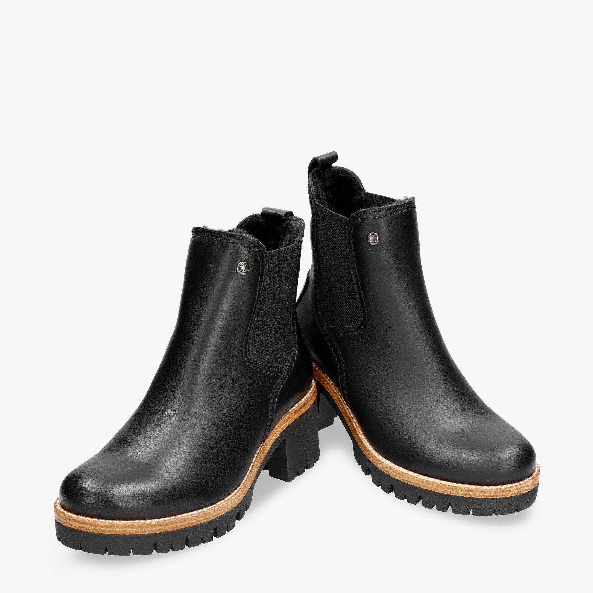 Panama Jack Black Leather Lace Up Ankle Boots Unisex Mens‎ 8/Womens 10 Lug Sole Ankle Boot Gael C10 for Men - Panama Jack ® Official main image 4