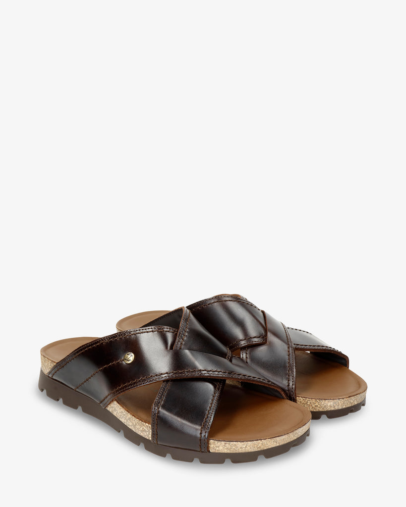 Salman sandalias de piel con forro interior de piel. marron