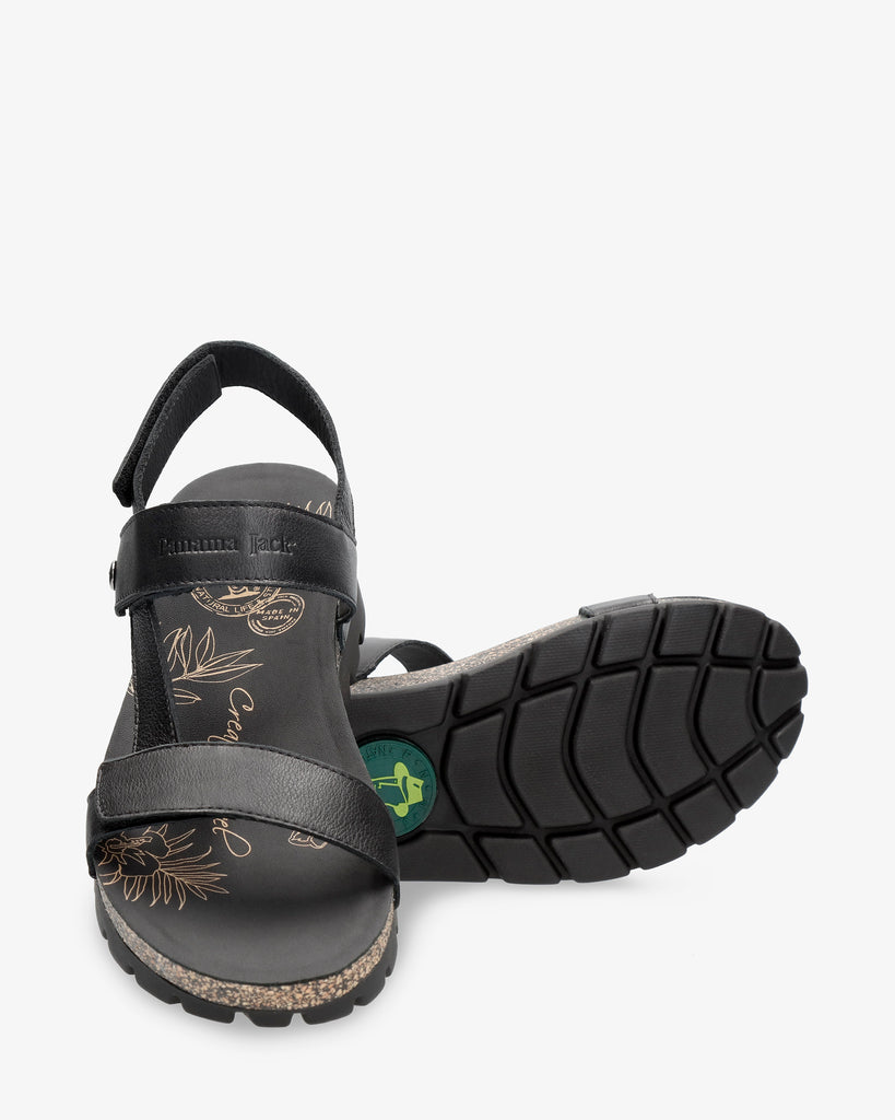 Selma sandalias de piel con forro interior de piel. negro