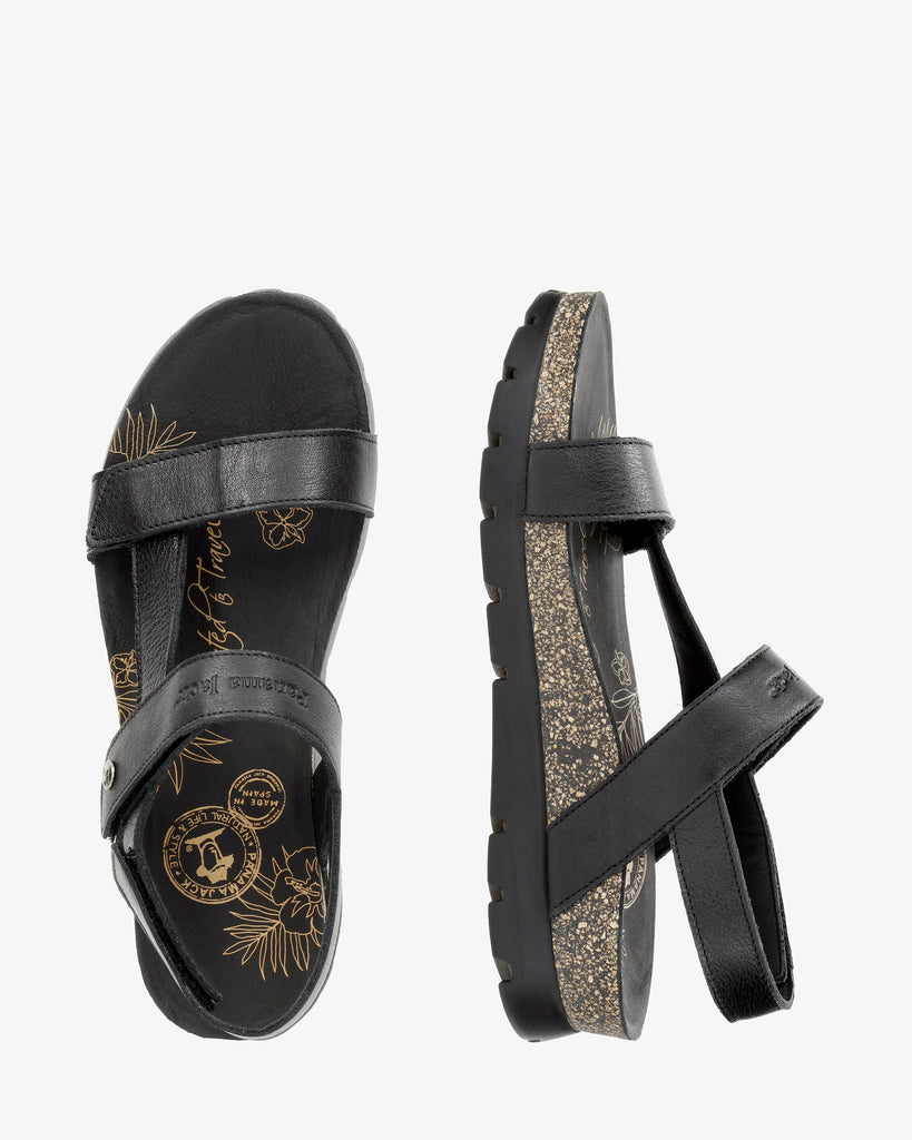 Selma sandalias de piel con forro interior de piel. negro