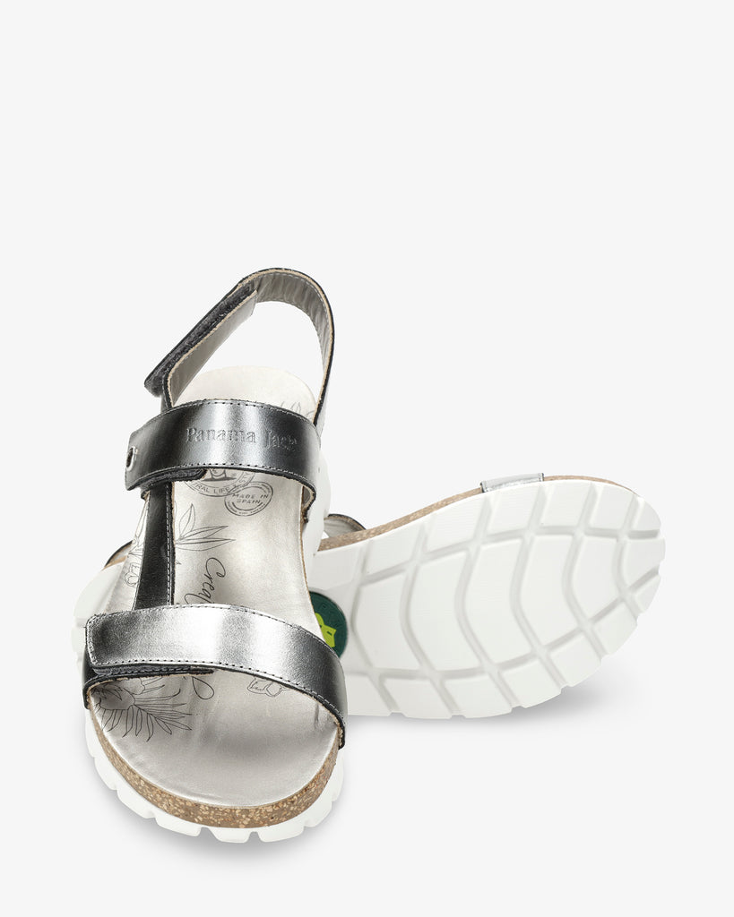 Selma Shine sandalias de piel con forro interior de piel. antracita