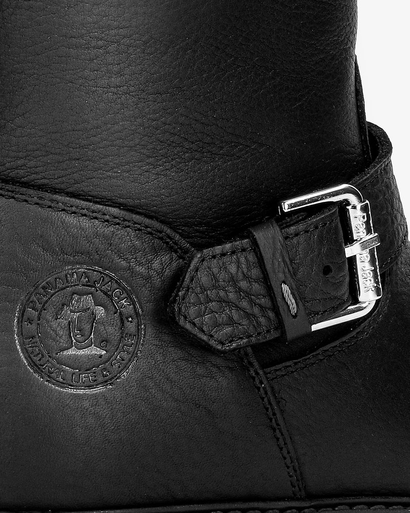 Singapur botas de piel con forro interior de pelo. negro