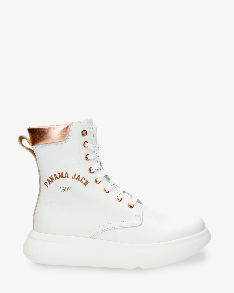 Yuca botas de piel con forro interior de piel. blanco