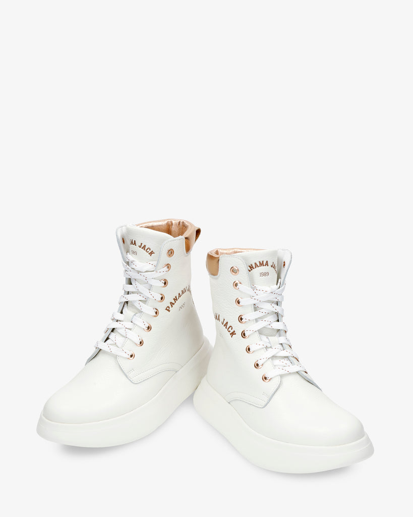 Yuca botas de piel con forro interior de piel. blanco